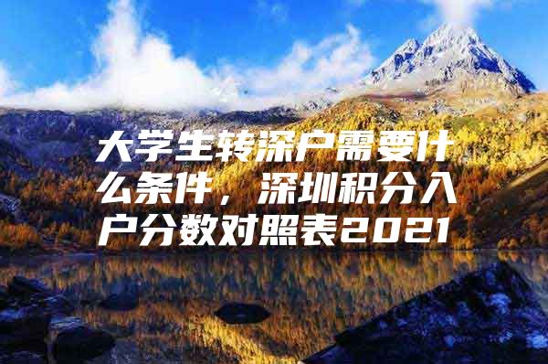 大学生转深户需要什么条件，深圳积分入户分数对照表2021