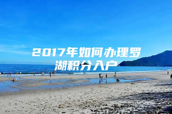 2017年如何办理罗湖积分入户