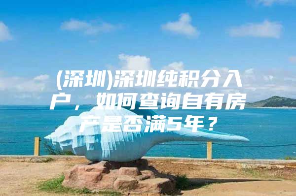 (深圳)深圳纯积分入户，如何查询自有房产是否满5年？