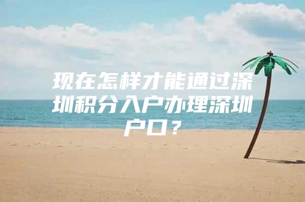 现在怎样才能通过深圳积分入户办理深圳户口？