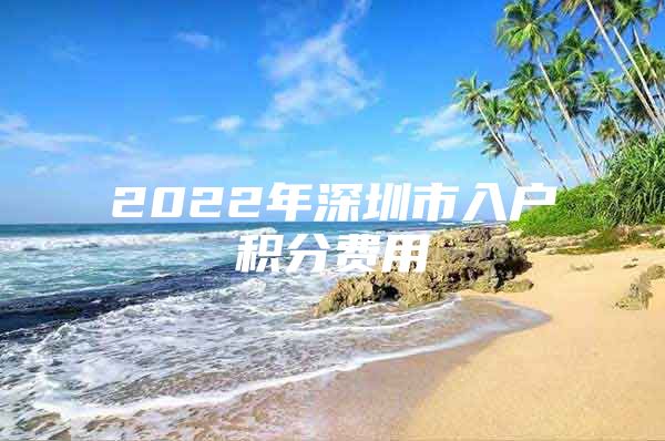 2022年深圳市入户积分费用